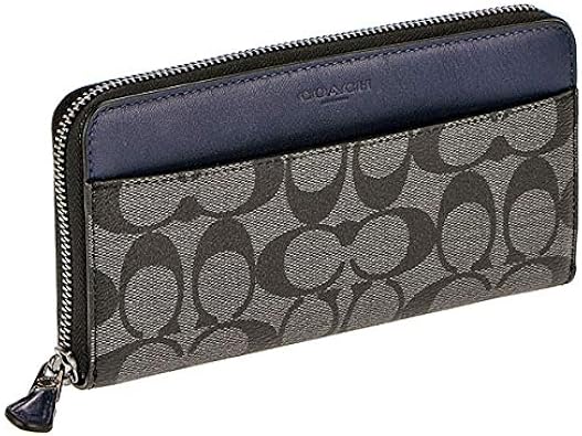 Amazon Coach コーチ 長財布 ラウンドファスナー長財布 シグネチャー メンズ レディース F702 Qbpje チャコール ネイビー 並行輸入品 財布