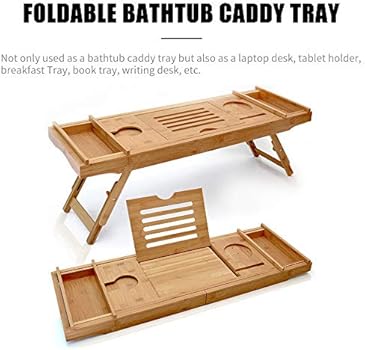 Roloiki Bathtub Caddy Tray Bamboo Spa Bathtub Caddy Organizer Book Wine Holder Nonslip Bottom Extendable Sides Foldable Legs Buy Online At Best Price In Uae Amazon Ae