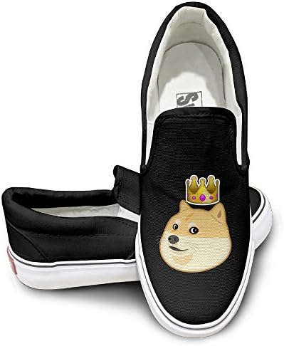 GD Crown Emoji Doge Skate Unisex Flat Canvas Shoes Sneaker 39 Black