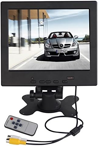 Tontec 8 Inches Car Rearview Backup Camera Monitor DVD VCR TFT LCD Screen Display High Resolution 1024768 IPS with HDMI VGA AV Input, Remote and Stand for Raspberry pi 2 Model B Raspberry pi B+ B