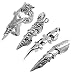 Jovivi Men's Jewelry Double Loop Activity Ring Armor Shape Punk Style Ring,4pcs primary