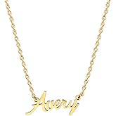 MOMOL 18K Gold Plated Stainless Steel Name Necklace Personalized Custom Name Necklace Customized Nameplate Necklace for women