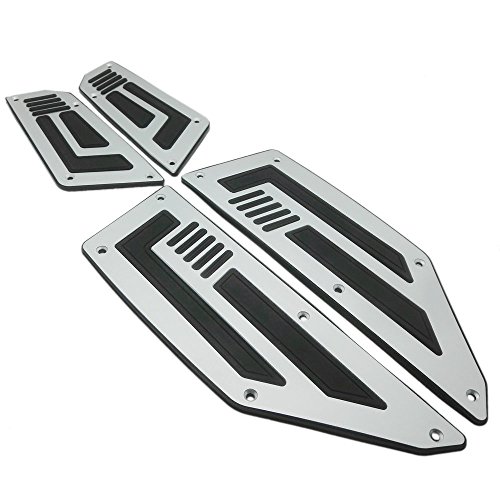 Heinmo 1 Set Front and Rear Motorcycle Foot Pegs Silver Footrest Step Motorbike Pedals Foot Pegs For Yamaha T MAX T-max 530 (Silver)