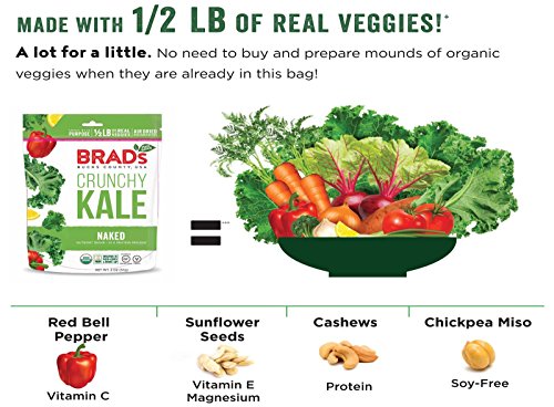 Brad's Plant Based Organic Crunchy Kale, Naked, 3 Count