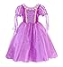 HenzWorld Rapunzel Costume Girls Birthday Party Dress Princess Accessories Braid Headband Tiara Set