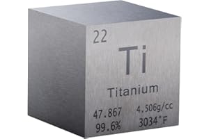 REELANX 1 Inch Titanium Cube Metal Density, High Density Element Cube Pure Metal, for Element Collections Lab Experiment Material,Elemental Collection Hobby,Gift for Children (Titanium)