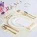 60Pack Gold Plastic Cups -9 oz Disposable Clear Plastic Cups With Gold Rim-Hard Party/Wedding Plastic Tumblers -WDF (Gold Cups)