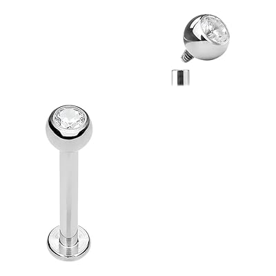 Internally Threaded Titanium Gem Lip Ring Grade 23 Oman Ubuy