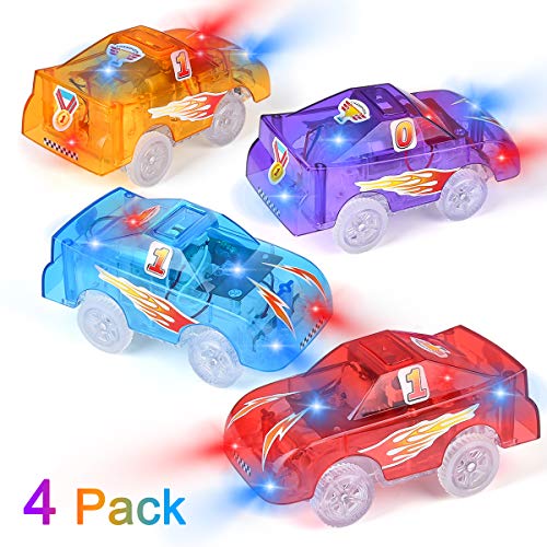 Funkprofi Replacement Track Cars Light Up Toy Cars, 5 LED Flashing Lights Compatible with Most Track - //coolthings.us