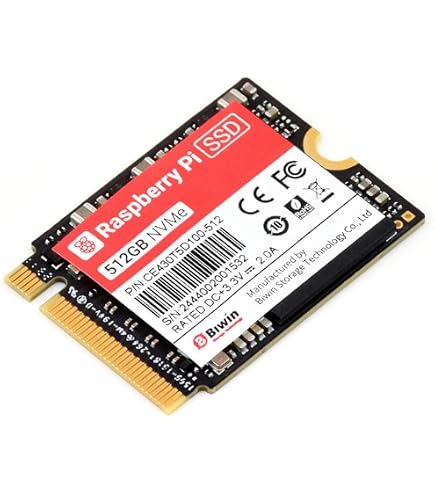 Raspberry pi5 8G ＋ NVME SSD 256G Official Raspbery Pi SSD, 256GB High-Speed Solid State Drives