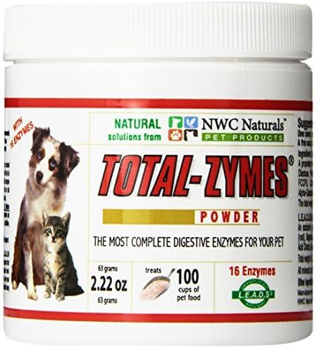 NWC Naturals- Total-Zymes - Enzymes for Canines and Felines - Treats 100 Cups of Pet Food (Vegetarian Formula) by NWC Naturals