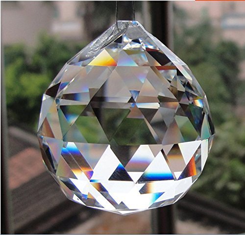 40mm Clear Crystal Ball Prisms Pendant Feng Shui Suncatcher Decorating Hanging Faceted Prism Balls