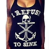 Women Vest,Haoricu 2017 Summer Boat Anchor Skull Printing Sleeveless Women Vest Black Tank Tops Shirt (L, Black)