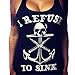 Women Vest,Haoricu 2017 Summer Boat Anchor Skull Printing Sleeveless Women Vest Black Tank Tops Shirt (L, Black)