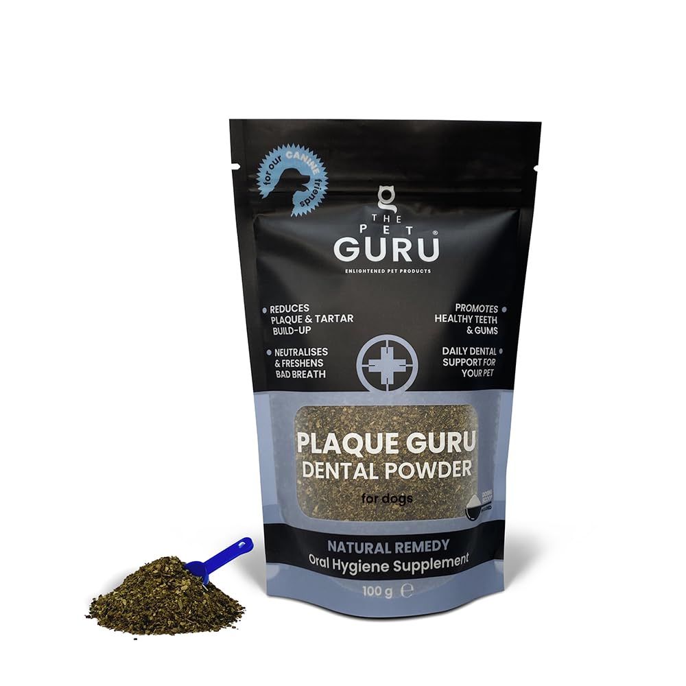 THE PET GURU Plaque Guru Oral Hygiene Supplement for Dogs, 100gm - Dental Care Powder - Reduce Plaque - Fresh Breath - Reduces Gum Inflammation - Natural Dog Health