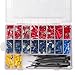 Brax Worx Wire Terminal Electrical Connector Kit, 355 Pc. Set, Insulated Wire Crimp Terminals with Spade and Quick Disconnect Attachments, Automotive, Home or Marine, Zip-Tie