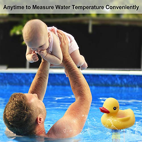 Blufree Pool Thermometer Floating, Shatter Resistant, Indoor Outdoor Thermometer Pond Water Thermometer for Swimming Pools, Spas, Hot Tubs, Jacuzzis, Aquariums & Pond (Rubber Duck).