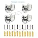 FYTRONDY Stainless steel Wardrobe Closet Rod Bracket, U-Shaped Open type Socket bracket, Shower Curtain Rod Pole End Supports Sockets Flange (1 INCH, 4 PACK)