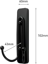 Command Decorative Double Hook Matte Black Metal Medium 2 Hooks 1.8kg Damage view 2