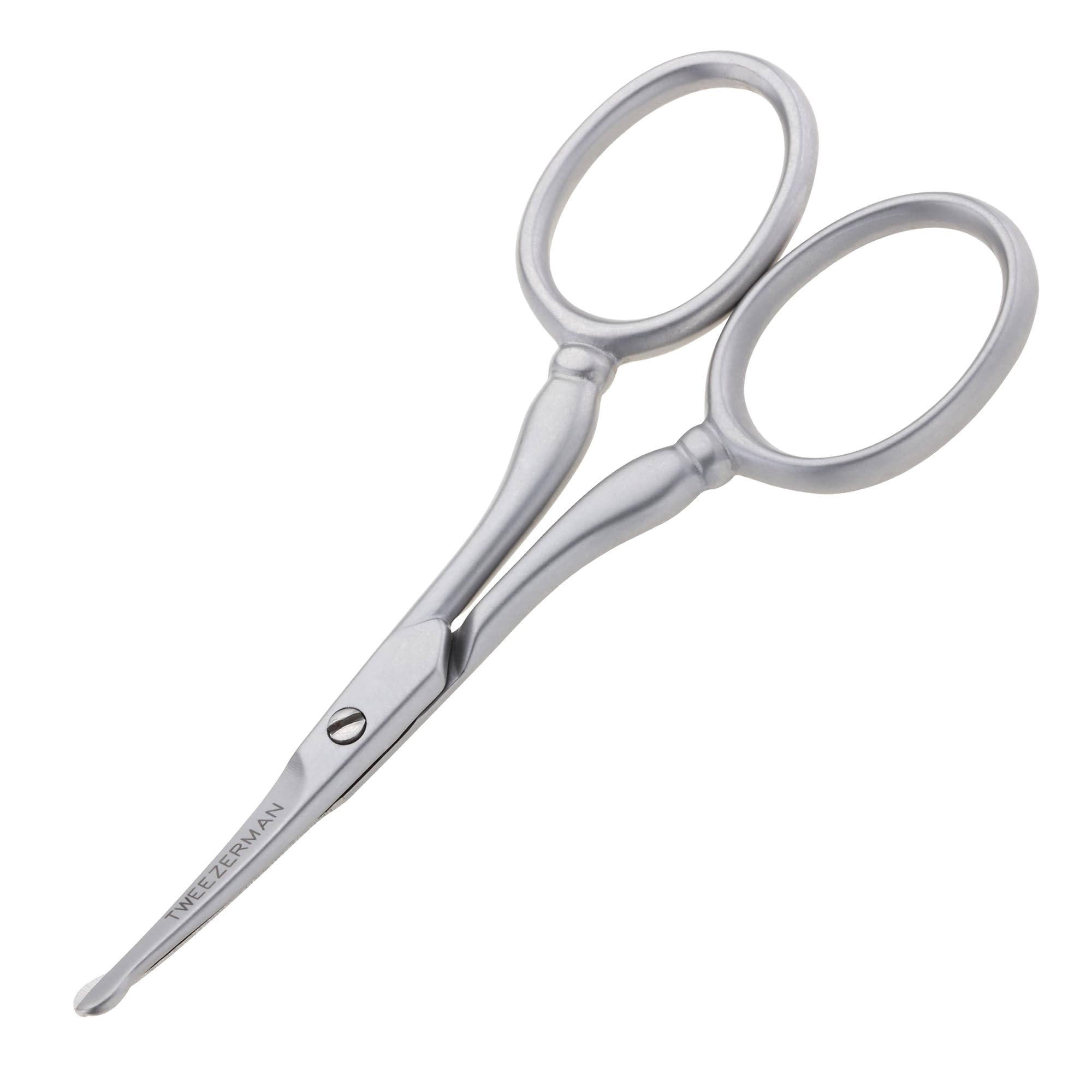 Tweezerman Stainless Steel Facial Hair Scissors Rounded Tip for Eyebrows, Nose, Moustache, Beard and Ear Hair, (Pack of 1)
