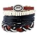 Leather Bracelet for Men Wrist Band Brown Rope Bracelet Bangle DALARAN