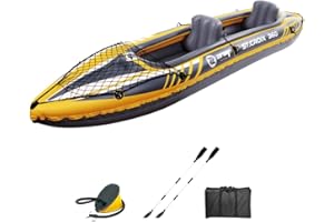Inflatable Kayak 2-Person - 11.5Ft, 452lb Capacity, Tandem Kayak with I-Beam Floor, ISO Certified Puncture-Resistant PVC, Por