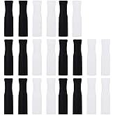 Accmor 22 Pcs Reusable Silicone Straws Tips, Black Clear Food Grade Straw Tip Covers Only Fit for 1/4 Inch Wide(6MM Out diameter) Stainless Steel Straws