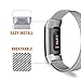 Mosonoi Compatiable with Fitbit Charge 3 Bands, Adjustable Metal Bands Replacement Straps Fit for Fitbit Charge 3/ Charge 3 SE Smartwatch Women Men(Small, Silver)