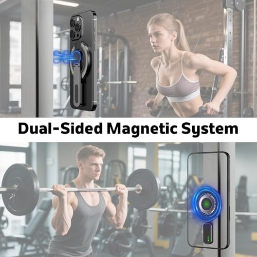 for MagSafe Ring Stand, Double-Sided Magnetic Phone Grip with 360° Finger Ring Holder, Phone Stand Kickstand Compatible with iPhone 17/16/15/14/13/12 & Samsung