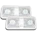 2 Pack RV LED Ceiling Double Dome Light Fixture with ON/Off Switch Interior Lighting for Car/RV/Trailer/Camper/Boat DC 12V Natural White 4000-4500K 48X2835SMD