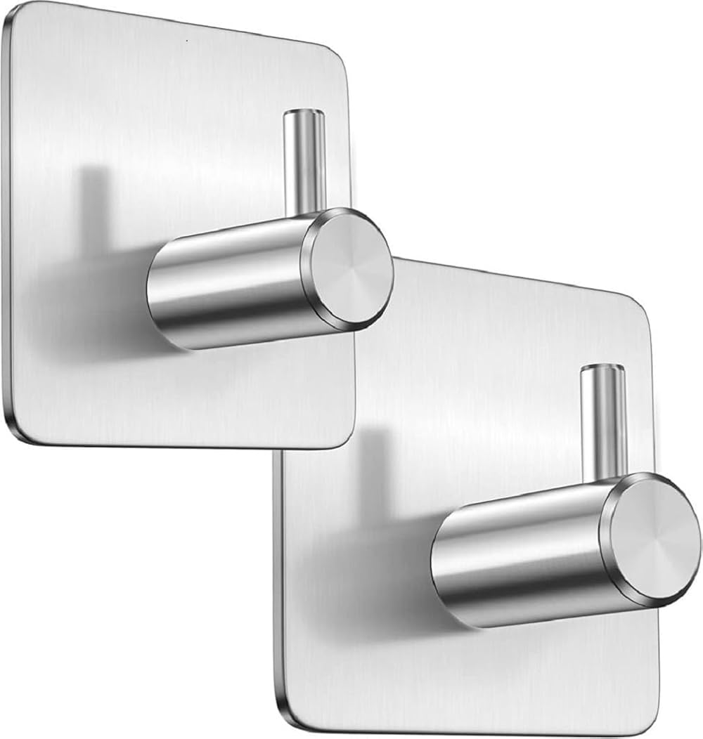 The Bog Standard 2 Pack Stainless Steel Self-Adhesive Hooks