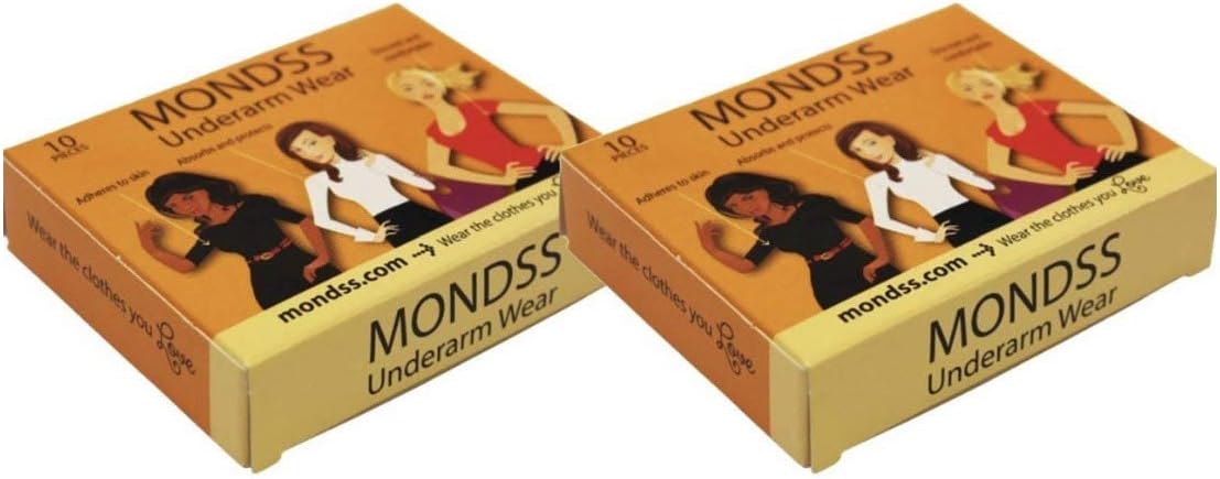 Anti Sweat Pads/Armpit Pads (Adhere/Stick to Skin) MONDSS DOUBLE PACK of Underarm Wear – for Women/Men. FAST FREE same day shipping WORLDWIDE.**AS SEEN ON TV!**