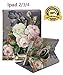 Newraturner Case for iPad 2/3/4 Case - 360 Degree Rotating Stand Smart Case Protective Cover with Auto Wake Up/Sleep Feature for Apple iPad 4, iPad 3 & iPad 2 (Painting Rose)