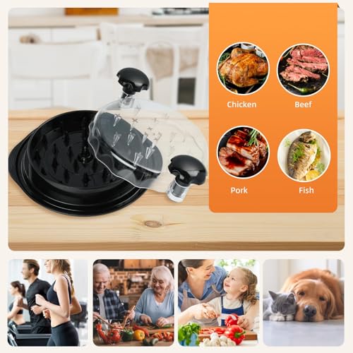 iHomara Chicken Shredder, 9.6 in Chicken Shredder Tool Twister with Ergonomic Handle, Non-Slip, Effort Saving, with Transparent Lid Food Shredder, BPA Free, Dishwasher Safe