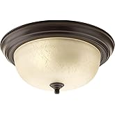 Progress Lighting 2-Light Ceiling Light, Flush Mount Ceiling Light Fixture for Interior Kitchen Lights, Hallway, Bedroom, Liv