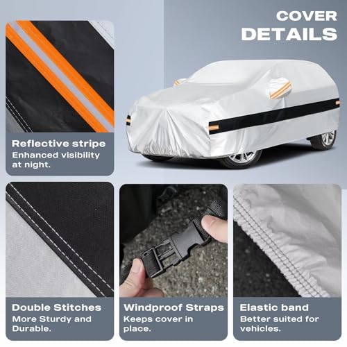 Holthly SUV Car Cover Fit for BMW X3 E83/F25/G01/G45/G48 (2003-2026) 10 Layers Full Canvas 100% Waterproof Car Cover Car Cover Protection