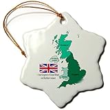 3dRose ORN_165731_1 Flag and Map of United Kingdom