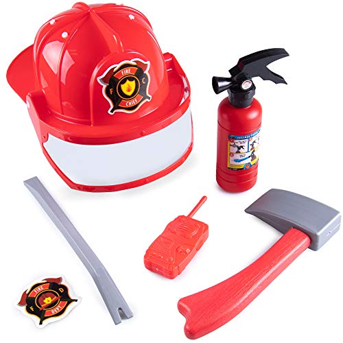 Hauntlook Firefighter Accessory Kit for Kids Costumes, Dress Up & Roleplay - Axe, Helmet - Thumbnail 5
