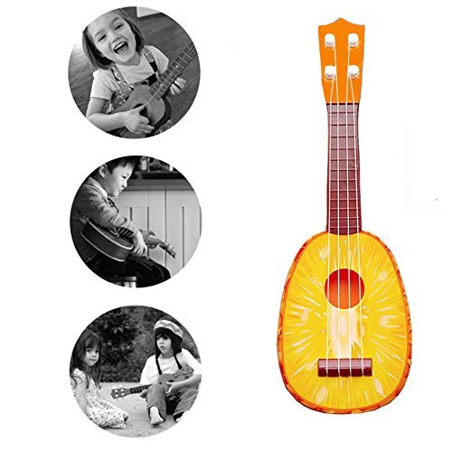 Johouse Fruit Ukulele Guitar, Musical Instrument Fruit Guitar, 4 String Mini Play Musical Instruments Toys Children,Educational Toy, set of 2