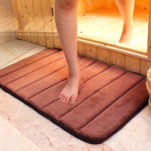 Lariy 50X80cm Micro Suede Soft Bathroom Carpet Memory Foam Bath MatGreen