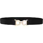 Glamorstar Stretchy Skinny Belts for Women Elastic Vintage Waist Belts for Dresses