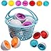 Prextex Easter Eggs Educational Puzzle in a Basket (12 Eggs) - Baby Easter Basket Toddler Boy Toy, Gifts Surprise Fidget Toys Pack Brand, Mini Toys for Girls, Boys, Kids, Boy&Girl Toys, Toddler Toys