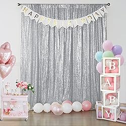 Sugargirl Silver Sequin Backdrop Curtain 4 Panels