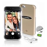 iPhone 6 Plus LED Selfie Light Case Power Bank And Battery Case , Selfie Phone Case Cover Bumper Works For iPhone Rose Gold (SLIP201GD)