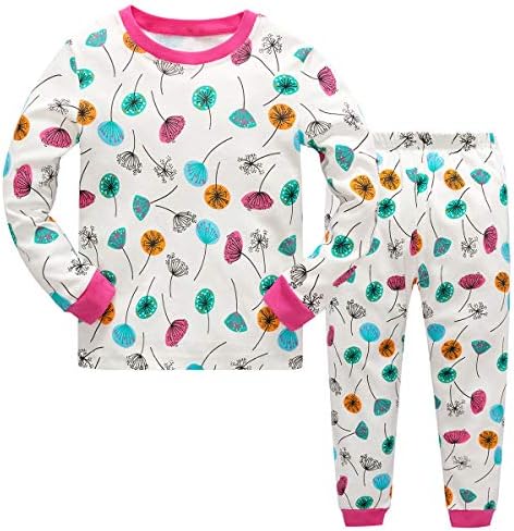 Tkiames Girls Giraffe Long Sleeve Cotton Pyjamas Sets Nightwear Sleepwear