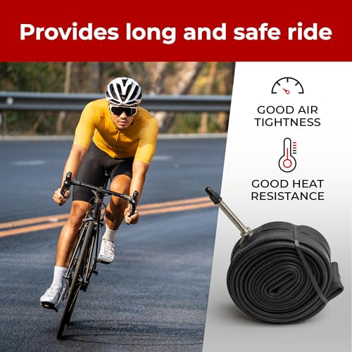 Fincci Pair of Inner Tubes 700x35-38c (35/40-622) - Presta Valve 48mm - 2 Piece High Strength Butyl Kit for Hybrid, City Bike and Trekking - Reliable and Easy to Fit