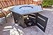 Hiland WLF-HEX 40,000 BTU Propane Fire Pit w/Lid and Fireglass Included, Large, Slate