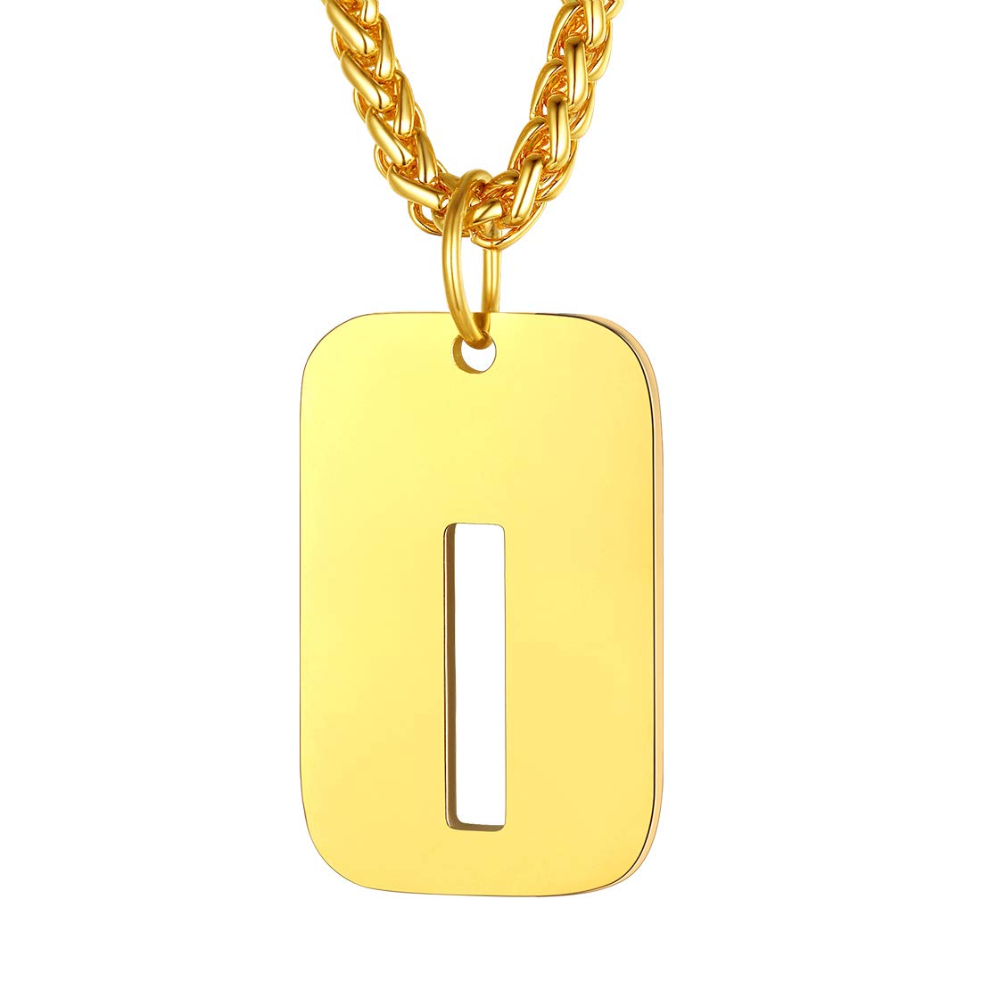 FindChic Men Dog Tag Necklace Letter Chains Initial Necklace Men