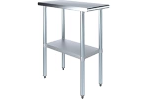 AmGood Stainless Steel Work Table with Undershelf | Food Prep NSF | Utility Work Station | (15" Length X 30" Width)