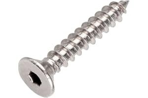 MOOPW Flat Head Self Tapping Screws - Stainless Steel 304 Countersunk Self Drilling Hexagon Socket Wood Screws M3 M4 M5 M6
